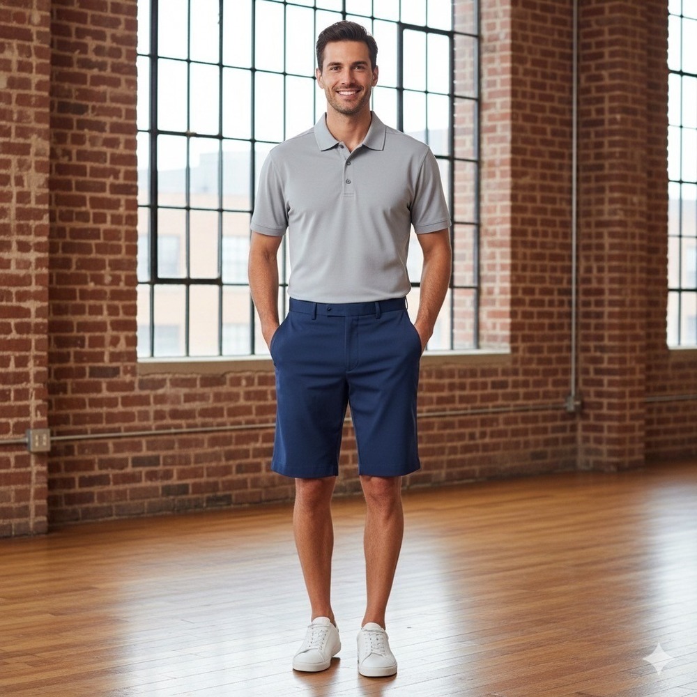 Slazenger Mens Size 30 Golf Shorts Blue Casual Breathable Summer Performance